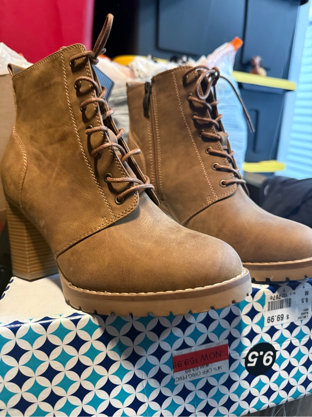 Limelight Brown Lace-Up Ankle Boots